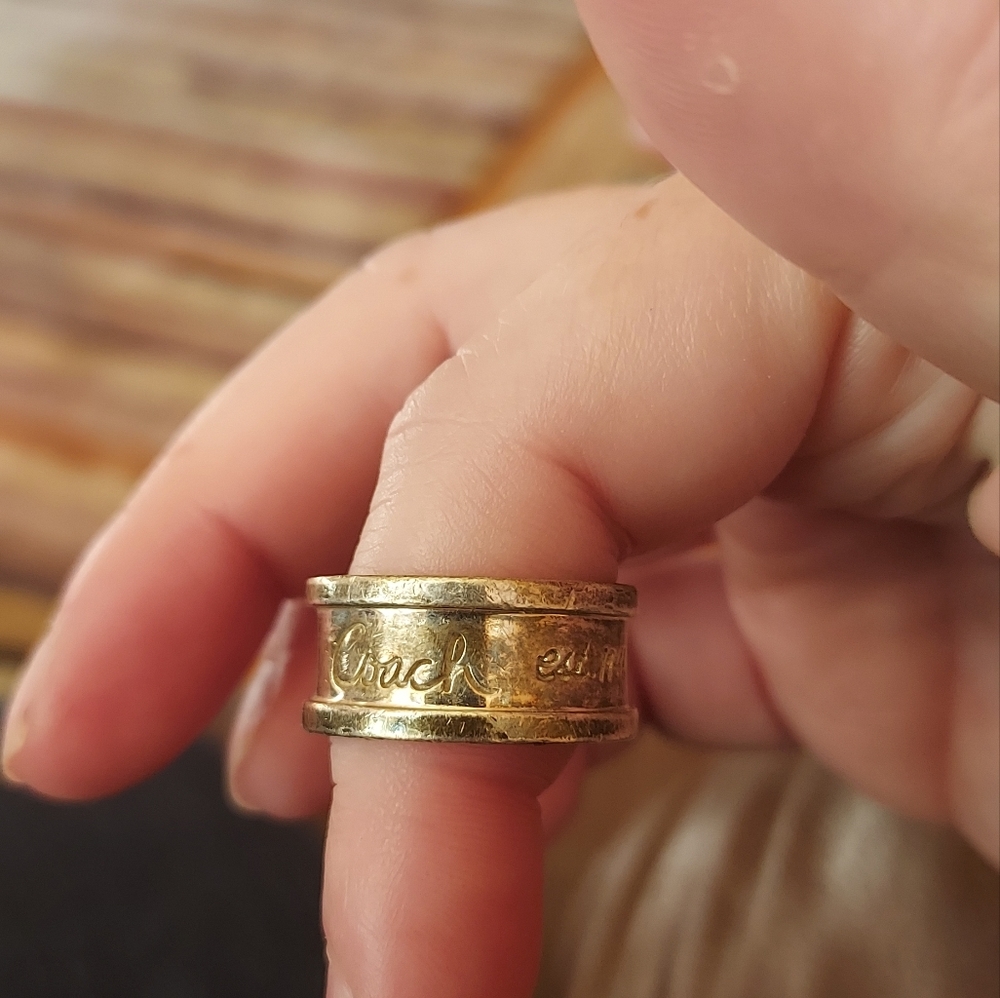 Solid silver Coach ring